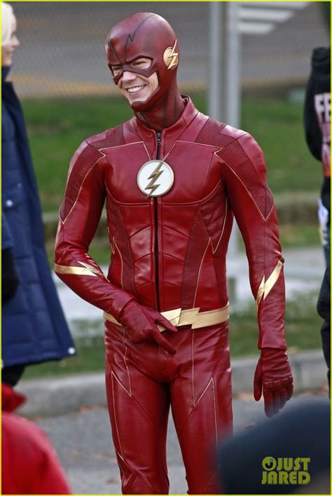 This suit makes you the fastest man alive, the flash. Grant Gustin & Carlos Valdes Suit Up For 'The Flash ...