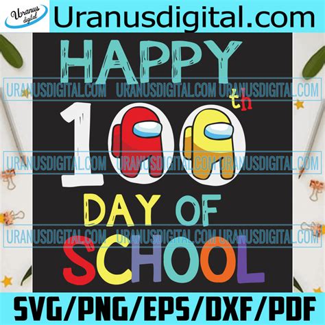 Happy 100th Day Svg 100th Day Svg Back To School Svg Among Us Svg