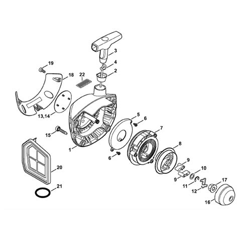 Stihl Fs 460 Clearing Saw Fs460c Eml Parts Diagram Rewind Starter