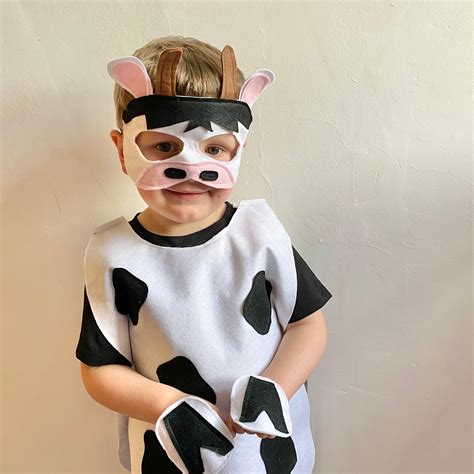 Kids Cow Costume Adult Cow Outfit Nursery Rhyme Cow Custom Etsy Uk