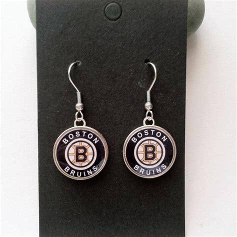 Boston Bruins Hockey Dime Earrings Stainless Steel Ear Wires Etsy