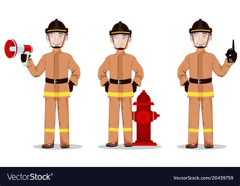 Fireman Cartoon Character Royalty Free Vector Image