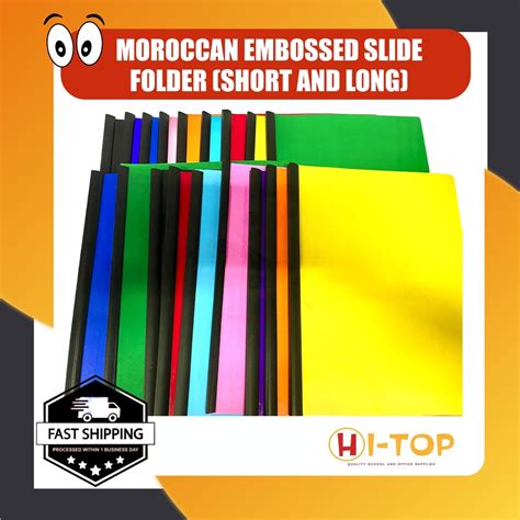 Morocco Folders With Slide L Long And Short L Sold Per Pack 10pcs