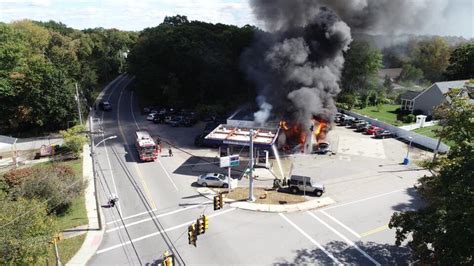 Fire Trucks Responding To Gas Station Fire Today Rboston