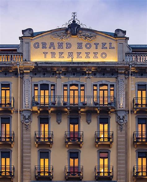 The Grand Hotel Tremezzo Is Lit Up At Night