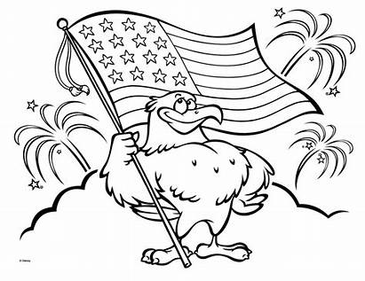 Coloring Flag American Pages Eagle