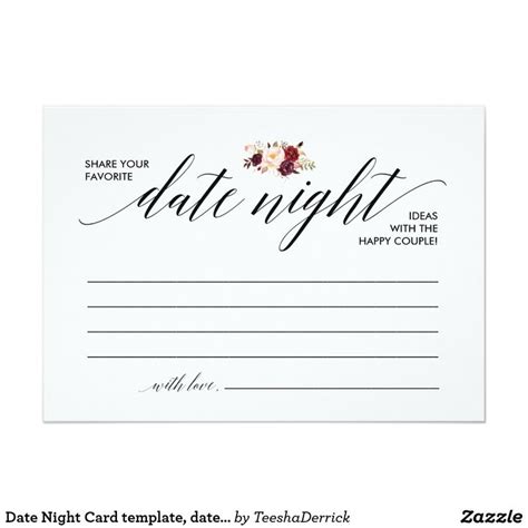 Printable Date Night Card Template Free Printable Templates