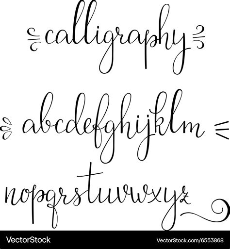 Calligraphy Cursive Font Royalty Free Vector Image