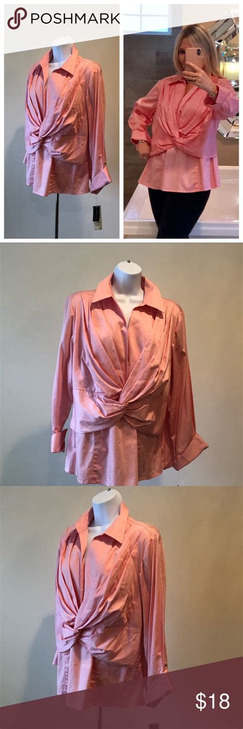 Jones New York Plus Size Pink Blouse New Pink Blouse Clothes Design