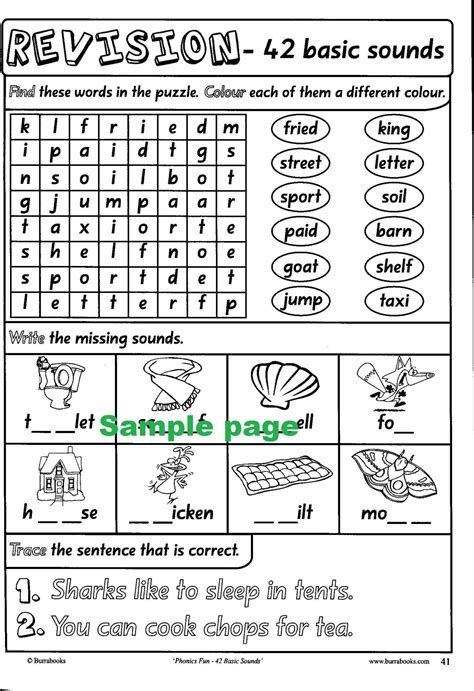 Phonics Fun 42 Basic Sounds Educational Worksheets And Books