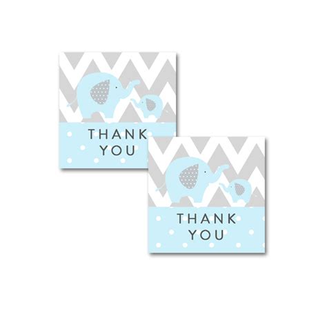 Browse our favourite baby card designs and make your baby shower thank you cards truly unique with a photo or a collage. Baby Shower Light Blue Gray Chevron Elephant Baby Boy - Thank You Tags - Instant Download ...