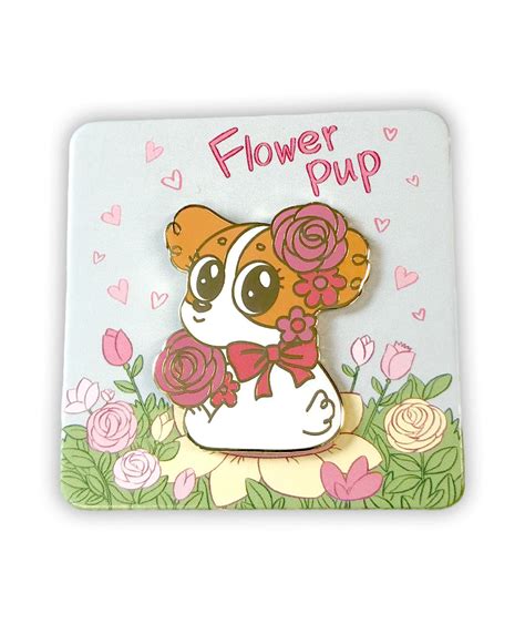 Whats Up Beanie Flower Puppy Pin Dftba