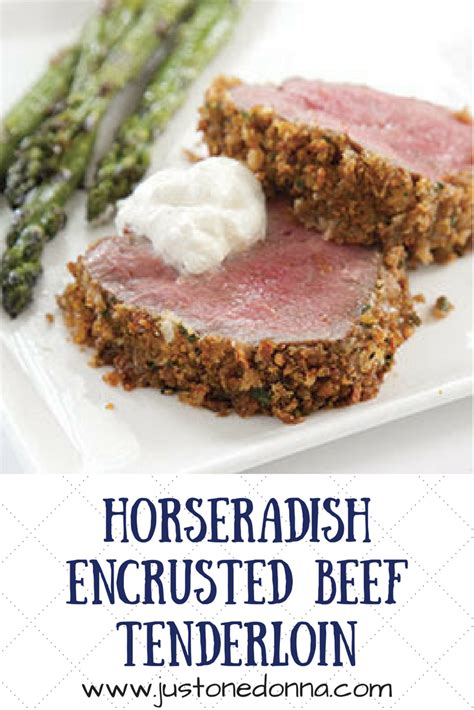 To trim beef tenderloin start by removing the silvery skin. Elegant Horseradish Encrusted Beef Tenderloin - Just~One~Donna