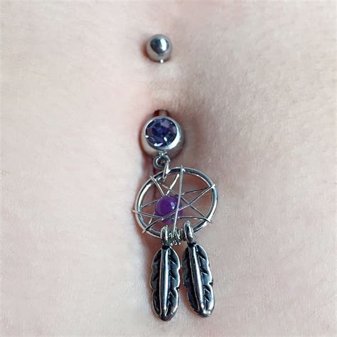 dreamcatcher belly button ring belly bars