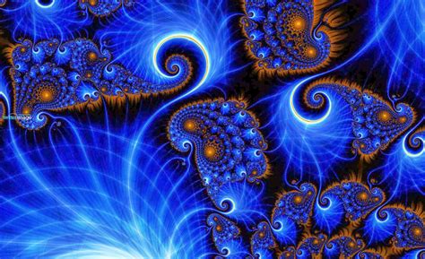 Free Download Blue Abstract Fractal Pattern Vector Design Hd Wallpaper