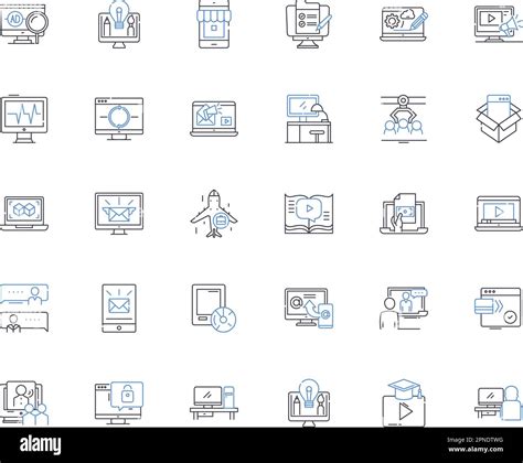 Branding Agency Line Icons Collection Strategy Identity Positioning