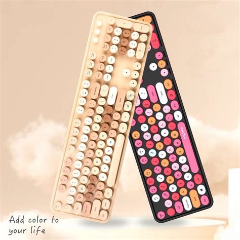 Mofii Sweet Mixed Color Wireless Keyboard And Mouse Combo Punk Keyboard