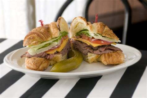 Layer with beef, tomato, romaine and red pepper. Bistro Menu - La Baguette French Bistro | Colorado Springs