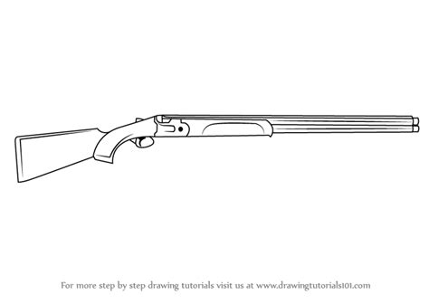 Learn How To Draw A Beretta Dt11 Shotgun Shotguns Step By Step