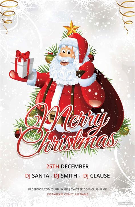 Chalkboard Christmas Poster Template In Pages Psd Download