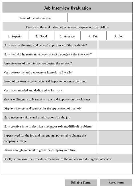 Excel Hiring Rubric Template Free Interview Evalua Vrogue Co
