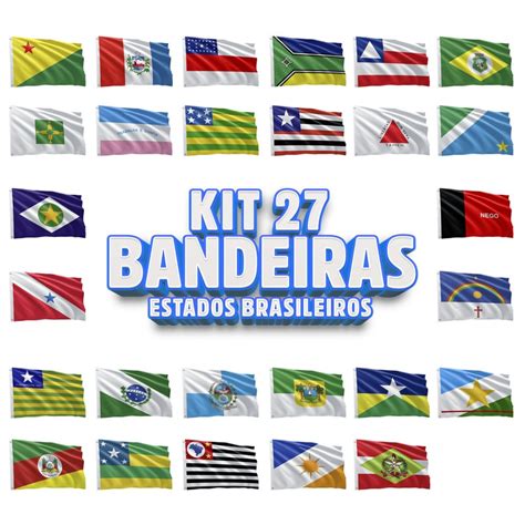 kit c 27 bandeiras dos estados brasileiros 1 50 x 0 90 m na fadrix