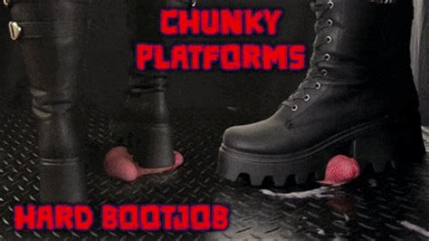 A Hard Bootjob In Chunky Platform Black Boots Edited Version Tamystarly Bootjob Shoejob