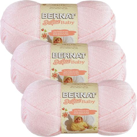 Bernat Softee Baby Yarn Solids Prettiest Pink Multipack Of 3