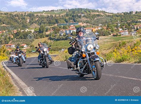Group Of Bikers Riding Harley Davidson Editorial Stock Image Image