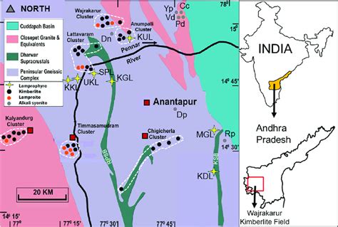 Geological Map Of Wajrakarur Kimberlite Field Showing Distribution Of Download Scientific