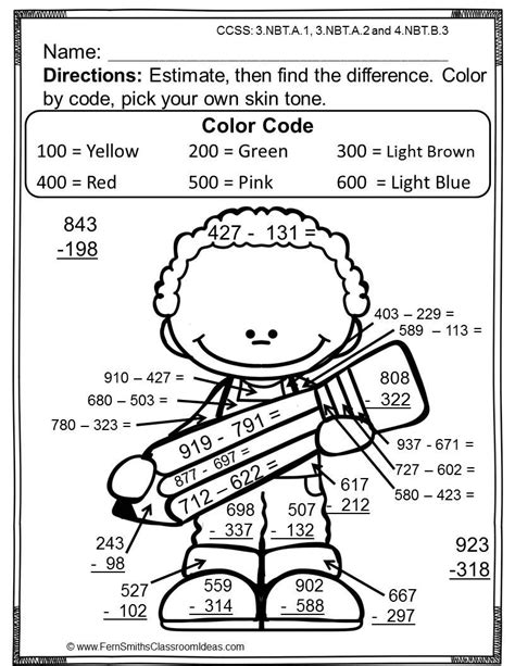 Color By Number Worksheets 3rd Grade Carol Jones Addition Worksheets