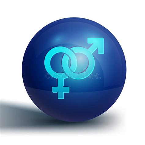 blue gender icon isolated on blue background symbols of men and women sex symbol white