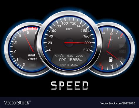 Car Dashboard Speedometer Tachometer Fuel Vector Image