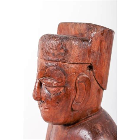 Antique Carved Wooden Buddha Statue Chairish