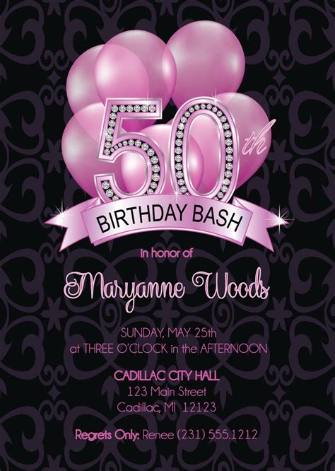 50th Birthday Invitation Adult 50th Birthday Invitation