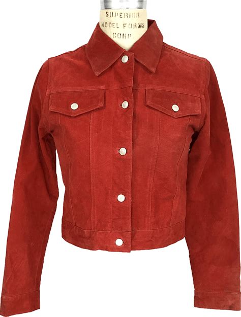 Vintage Red Suede Jacket By Dcc Shop Thrilling