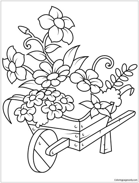 Maybe you would like to learn more about one of these? Wheelbarrow with Flowers Coloring Pages - Nature & Seasons ...