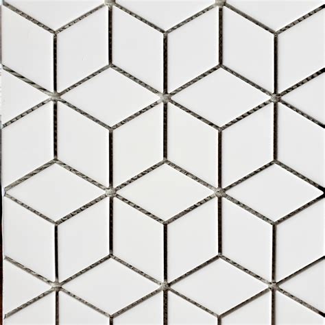 Arv White Rhombus Cube Tile Mosaic Tile For Less Utah