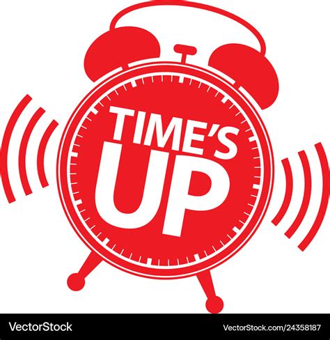 Times Up Red Sign Royalty Free Vector Image Vectorstock