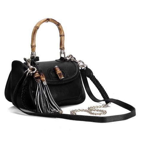 Replica Handbags Review Online Replica Gucci Bamboo Black Calfskin