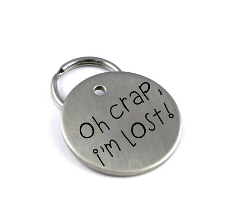 Cute Dog Tag Customized Oh Crap Im Lost Pet Id Tag Etsy