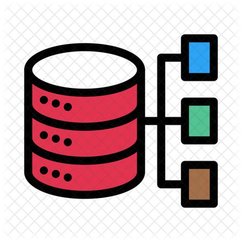 Relational Database Icon Download In Colored Outline Style