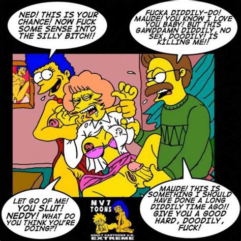 Marge Simpson Maude Flanders Ned Flanders The Simpsons Nev Artist Nev Luscious Hentai
