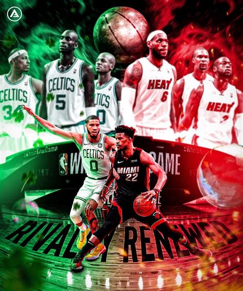 A Rivalry Renewed Artwork Heat Vs Celtics Miami Heat Basketball