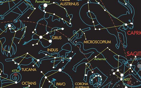 Mapa de constelaciones Póster de mapas estelares Gráfico de Etsy España