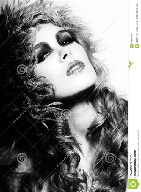 Blonde Woman With Curly Hair Stock Image Image Of Expression Closeup