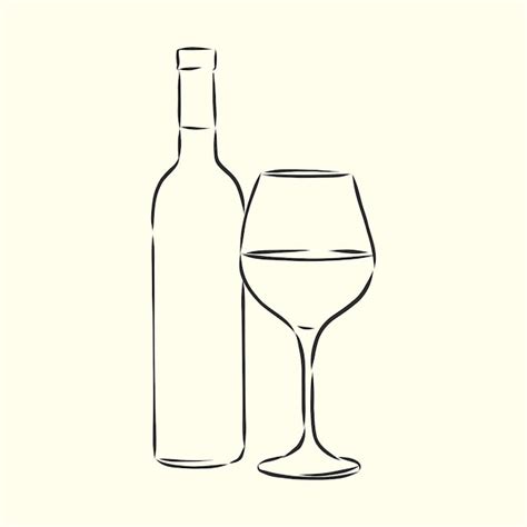 Wine Bottle Outline Vectors And Illustrations For Free Download Freepik