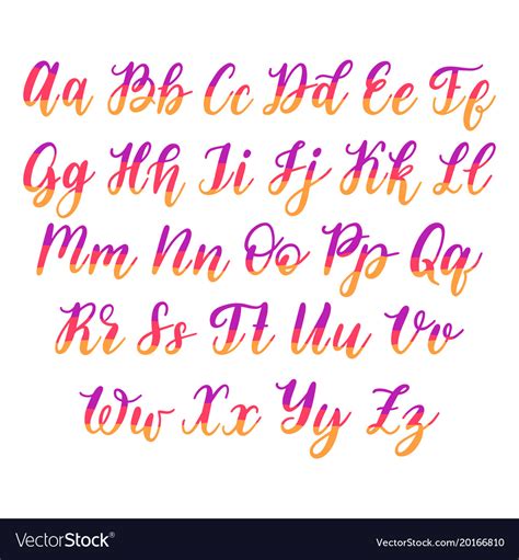 Vector Hand Lettering Alphabet Calligraphy Font Letters On White The Best Porn Website