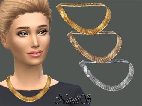 The Sims Resource Flat Chain Necklace By Natalis • Sims 4 Downloads