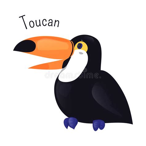 Historieta De Toucan Icono Del Vector Del Pjaro Del Tucn Ilustración